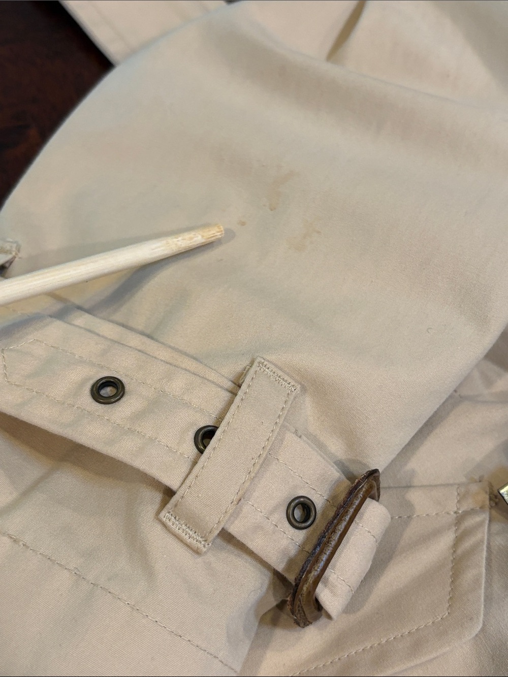 Vintage Ralph Lauren Tan Double-Breasted Flared Trench Coat size Large *As-Is* - Picture 9 of 15